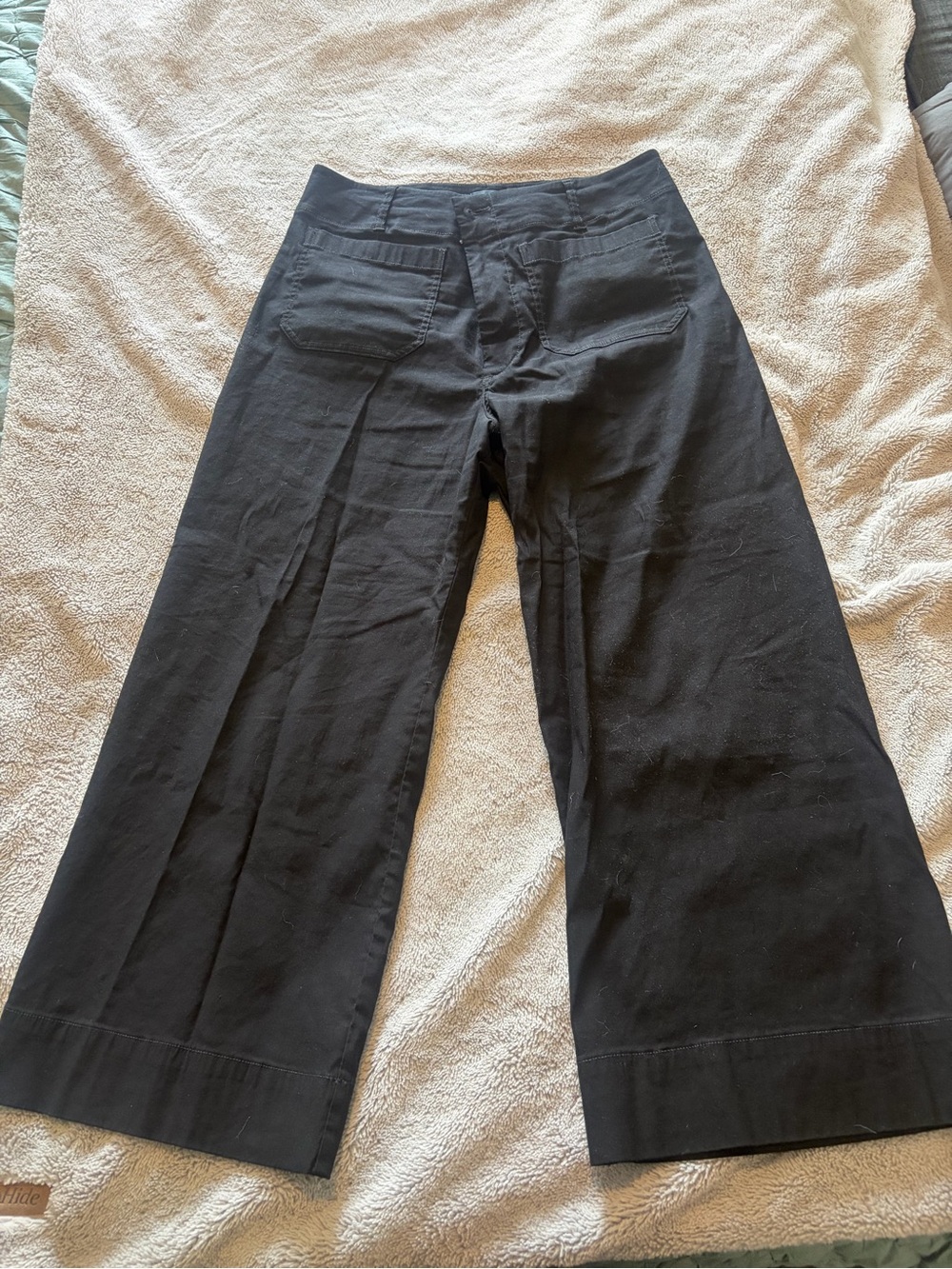 Maeve- The Colette, Black Cropped Wide-Leg Pants